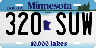 MN license plate 320SUW