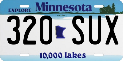 MN license plate 320SUX
