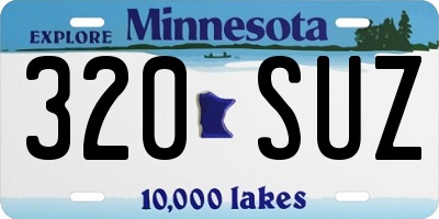 MN license plate 320SUZ