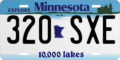 MN license plate 320SXE