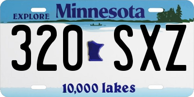 MN license plate 320SXZ