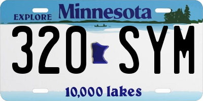 MN license plate 320SYM