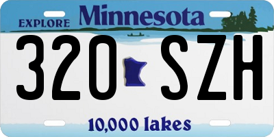 MN license plate 320SZH