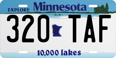 MN license plate 320TAF