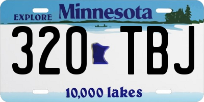MN license plate 320TBJ