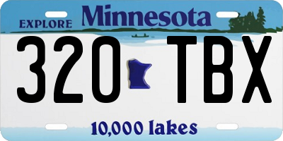 MN license plate 320TBX
