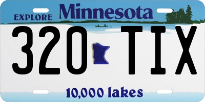 MN license plate 320TIX