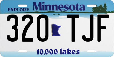MN license plate 320TJF