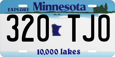 MN license plate 320TJO