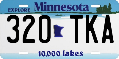 MN license plate 320TKA