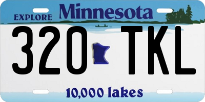 MN license plate 320TKL