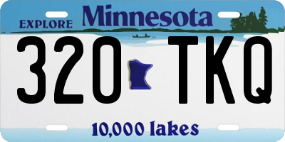 MN license plate 320TKQ