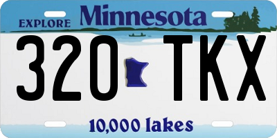 MN license plate 320TKX