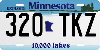 MN license plate 320TKZ