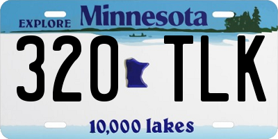 MN license plate 320TLK