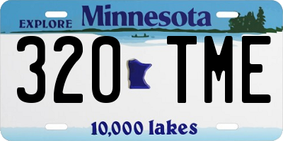 MN license plate 320TME
