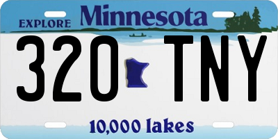 MN license plate 320TNY