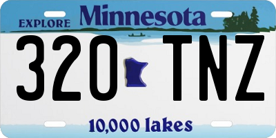 MN license plate 320TNZ