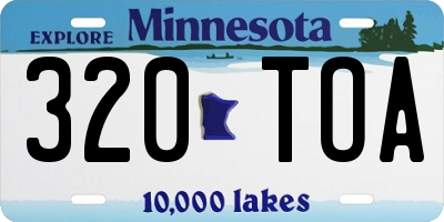 MN license plate 320TOA