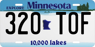 MN license plate 320TOF
