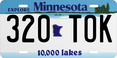 MN license plate 320TOK