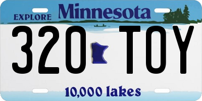 MN license plate 320TOY