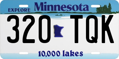 MN license plate 320TQK