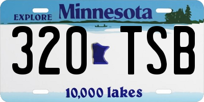 MN license plate 320TSB