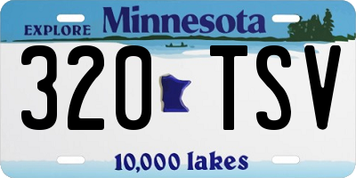 MN license plate 320TSV
