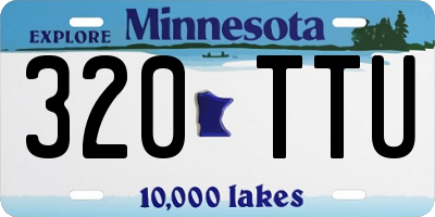 MN license plate 320TTU