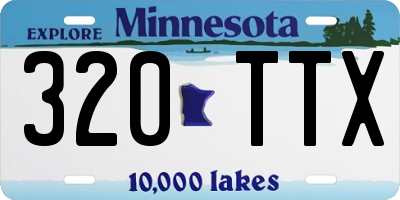 MN license plate 320TTX