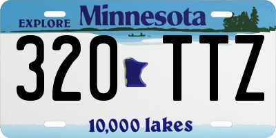 MN license plate 320TTZ