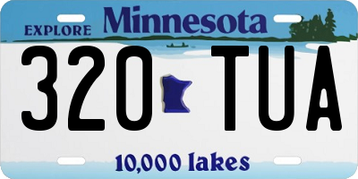 MN license plate 320TUA