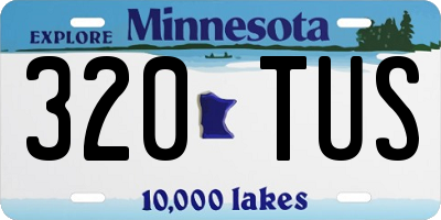 MN license plate 320TUS