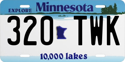 MN license plate 320TWK