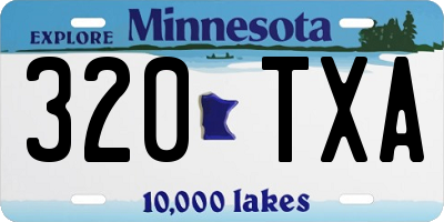 MN license plate 320TXA