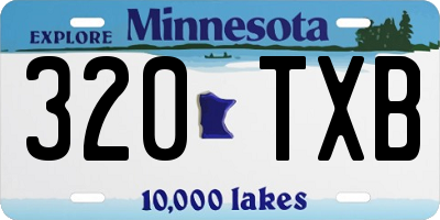 MN license plate 320TXB