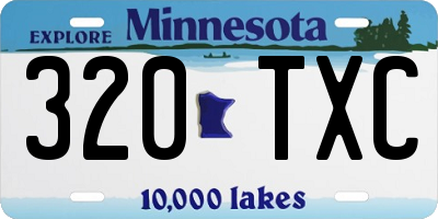 MN license plate 320TXC