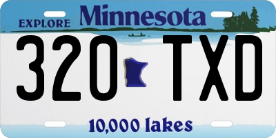 MN license plate 320TXD