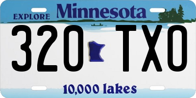 MN license plate 320TXO