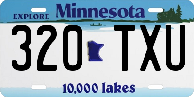 MN license plate 320TXU
