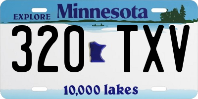 MN license plate 320TXV