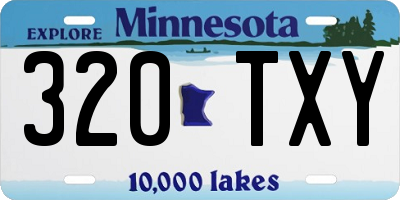 MN license plate 320TXY