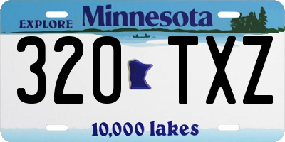 MN license plate 320TXZ