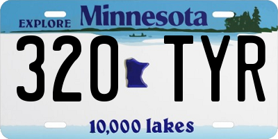MN license plate 320TYR