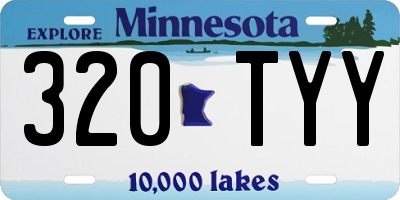 MN license plate 320TYY
