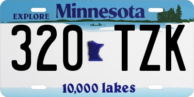 MN license plate 320TZK