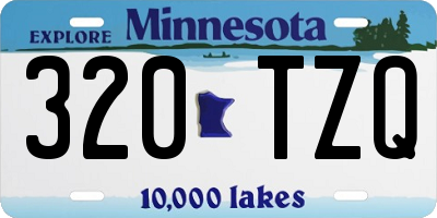 MN license plate 320TZQ