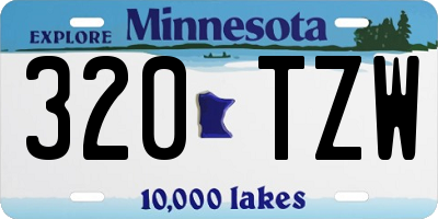 MN license plate 320TZW