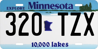 MN license plate 320TZX